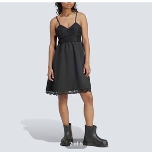 Adidas Originals Dark Varsity Lace Mini Dress - Black - New With Tags